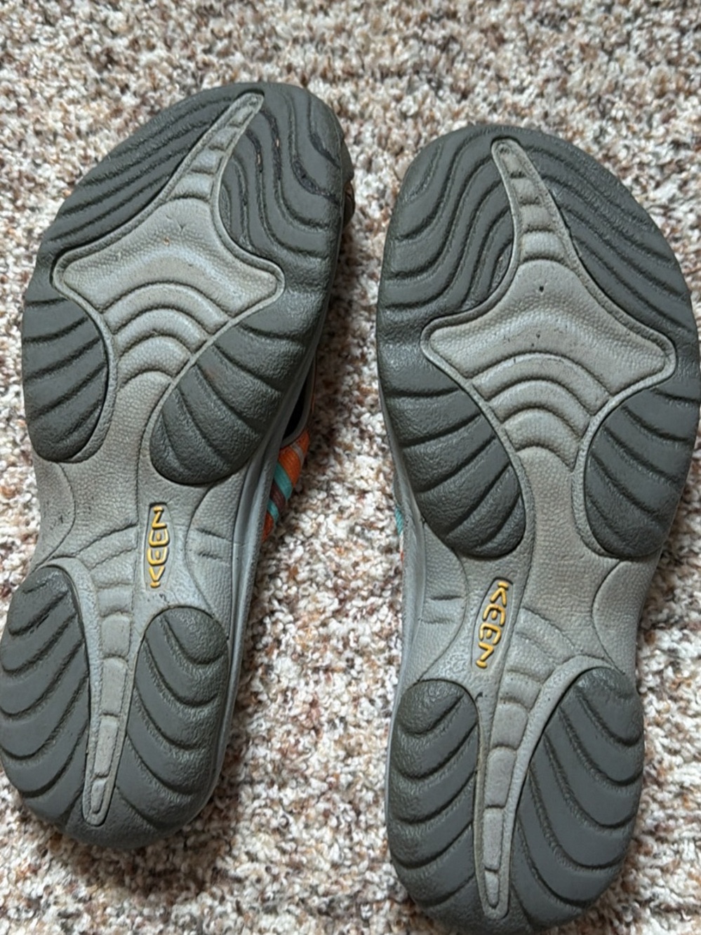 Keen Gray Sandals with Orange, Teal, Pink & Brown Straps - Picture 5 of 7